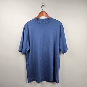 NIKE Relaxed T-Shirt Dri-fit Blue Mens Size L Logo On Sleeve Sporty Preppy‎